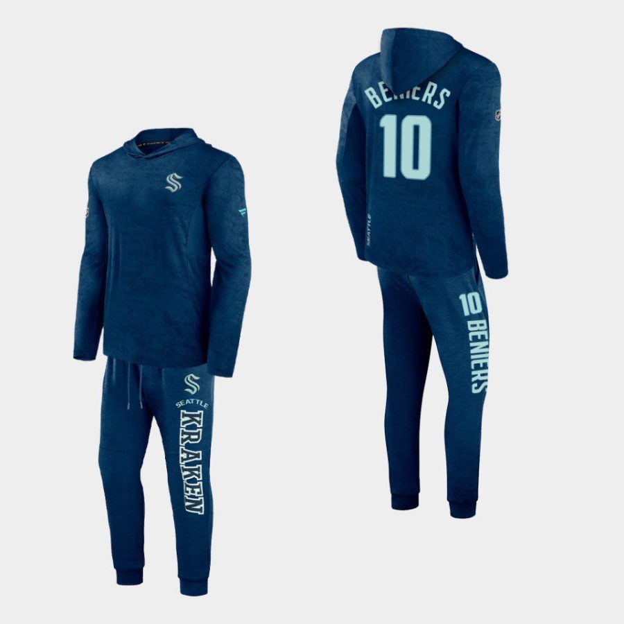 kraken matthew beniers blue authentic pro hoodie pants set