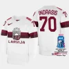 latvia hockey miks indrasis 2023 iihf world championship home jersey white