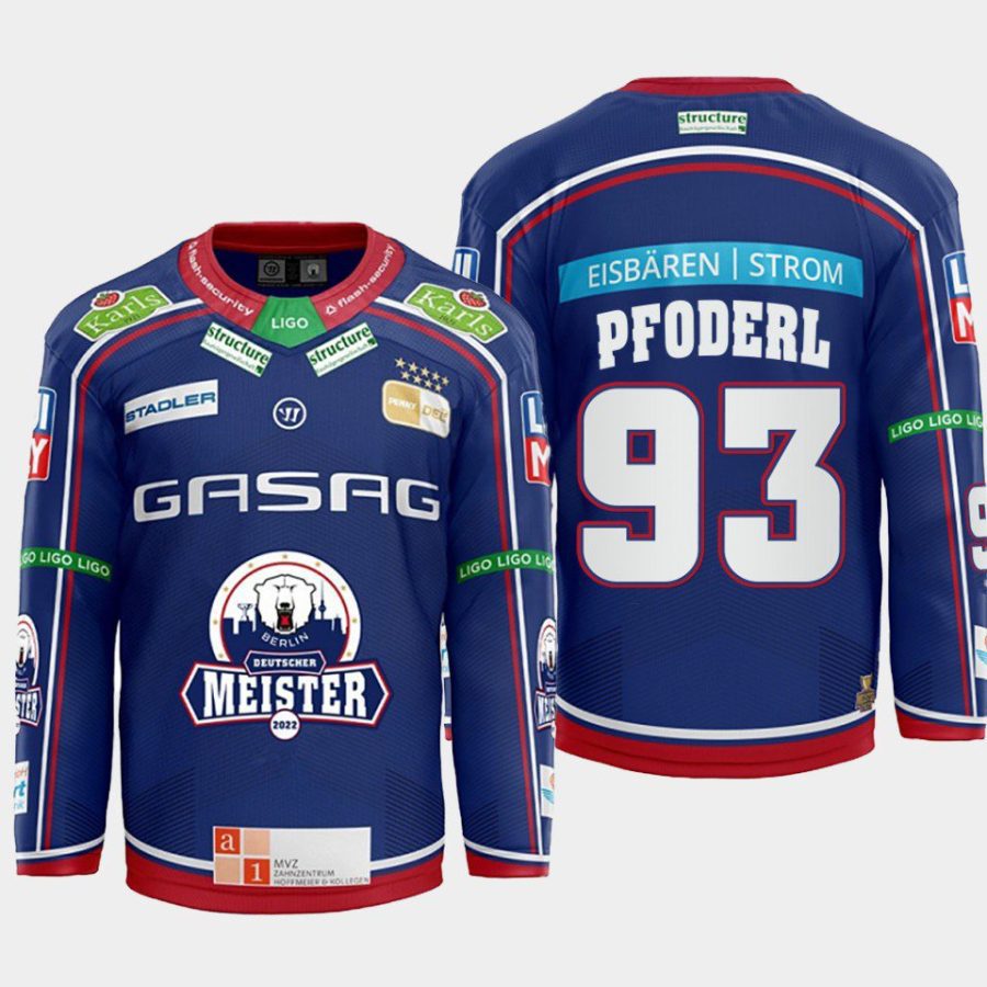 leo pfoderl eisbaren berlin blue 2022home hockey jersey