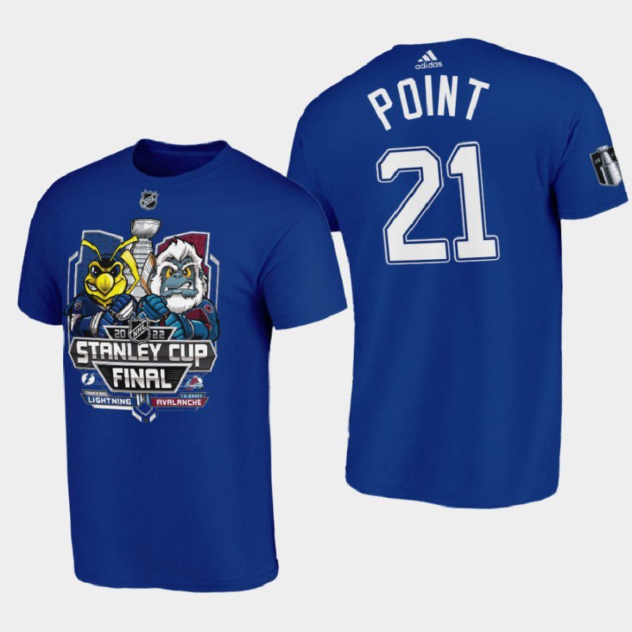 lightning brayden point blue 2022 stanley cup final matchup mascot tee