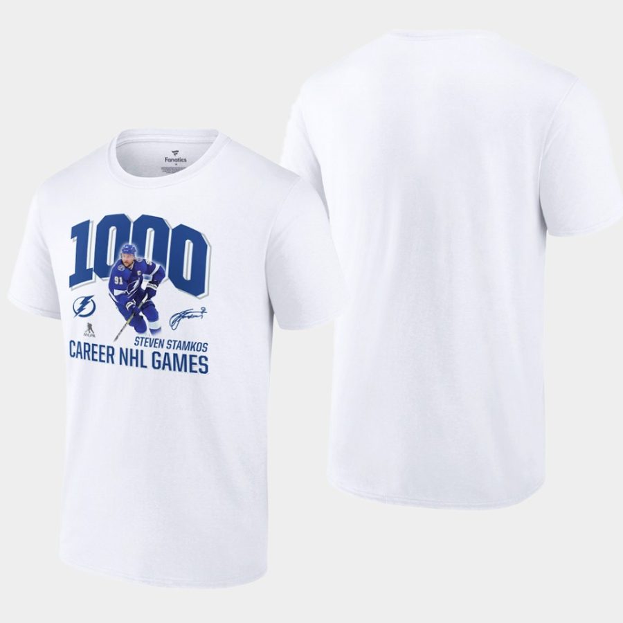 lightning steven stamkos white 1000 career games t shirt