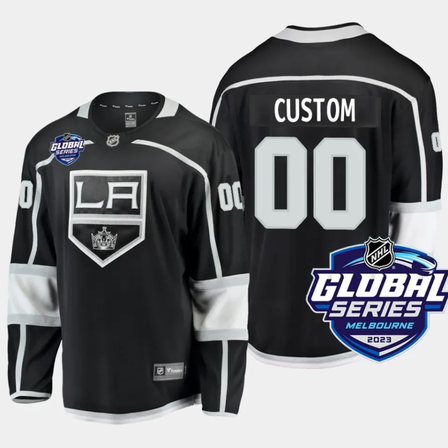 los angeles kings custom 2023 nhl global series home jersey black