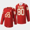 men atlanta flames dan vladar 2022 warm up 50th anniversary red jersey