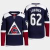 men avalanche artturi lehkonen 2022 primegreen authentic pro alternate navy jersey