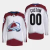 men avalanche custom primegreen away authentic pro white jersey