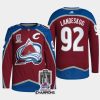 men avalanche gabriel landeskog men authentic pro 2022 stanley cup champions burgundy jersey