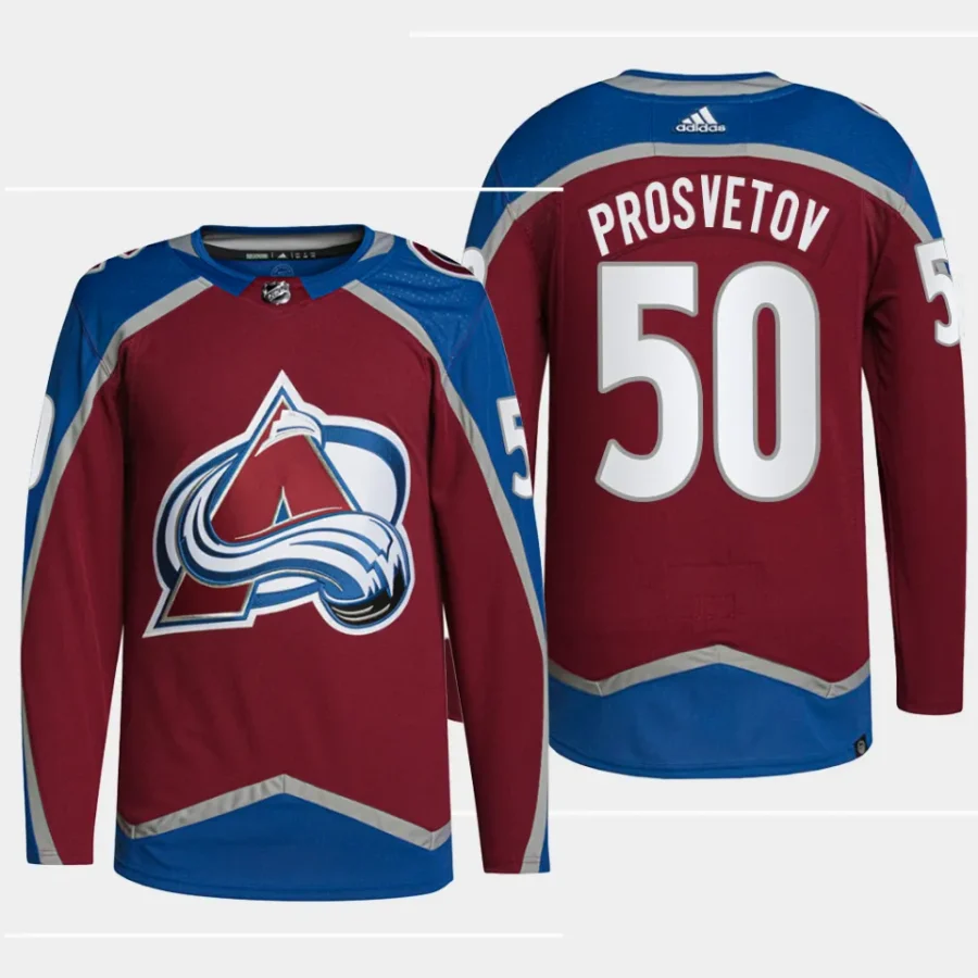 men avalanche ivan prosvetov primegreen home authentic pro burgundy jersey