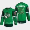 men blackhawks joey anderson 2023 st. patricks day primegreen authentic jersey green