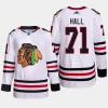 men blackhawks taylor hall primegreen away authentic pro white jersey