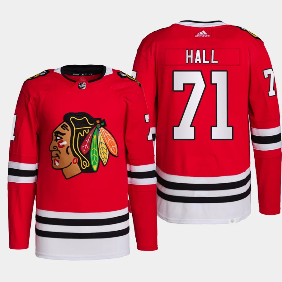 men blackhawks taylor hall primegreen home authentic pro red jersey