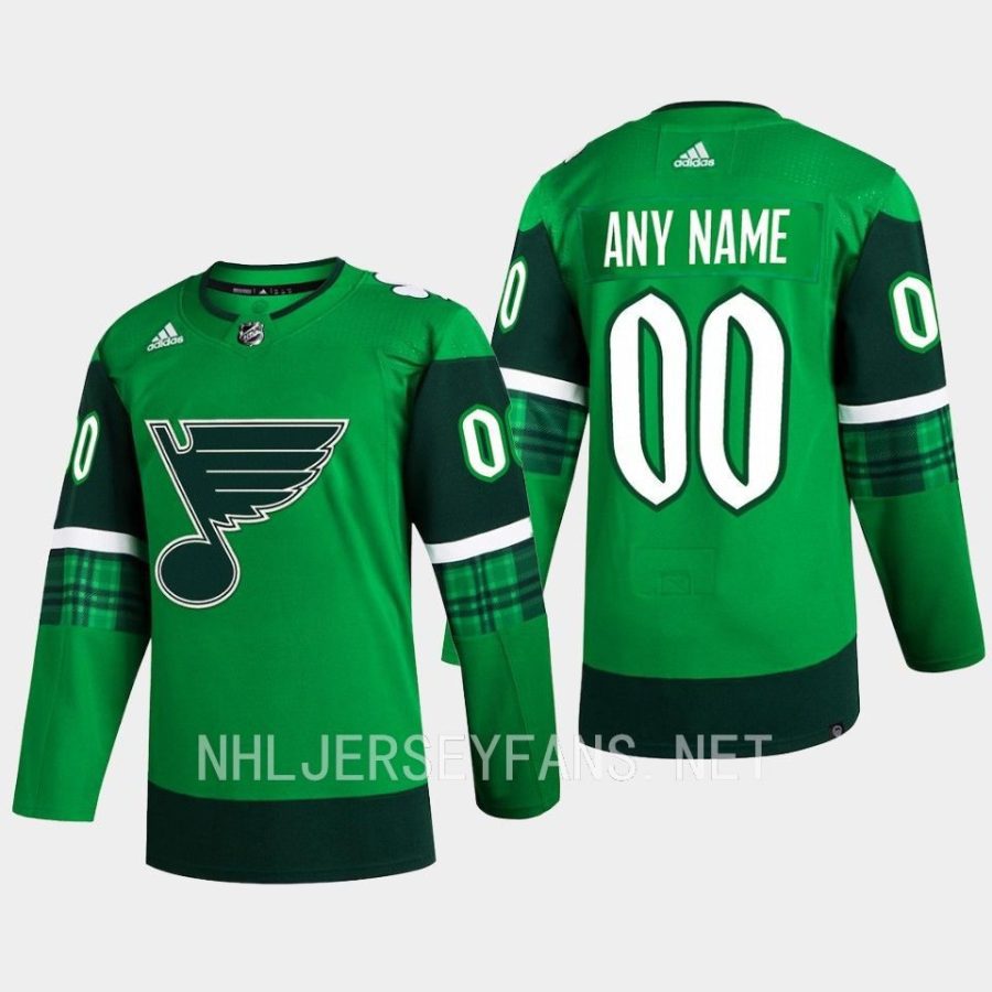 men blues custom 2023 st. patricks day primegreen authentic jersey green