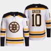 men bruins a.j. greer away primegreen white jersey