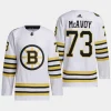 men bruins charlie mcavoy 2023 24 primegreen 100th anniversary authentic player white jersey