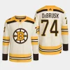 men bruins jake debrusk 2023 24 primegreen 100th anniversary authentic player cream jersey