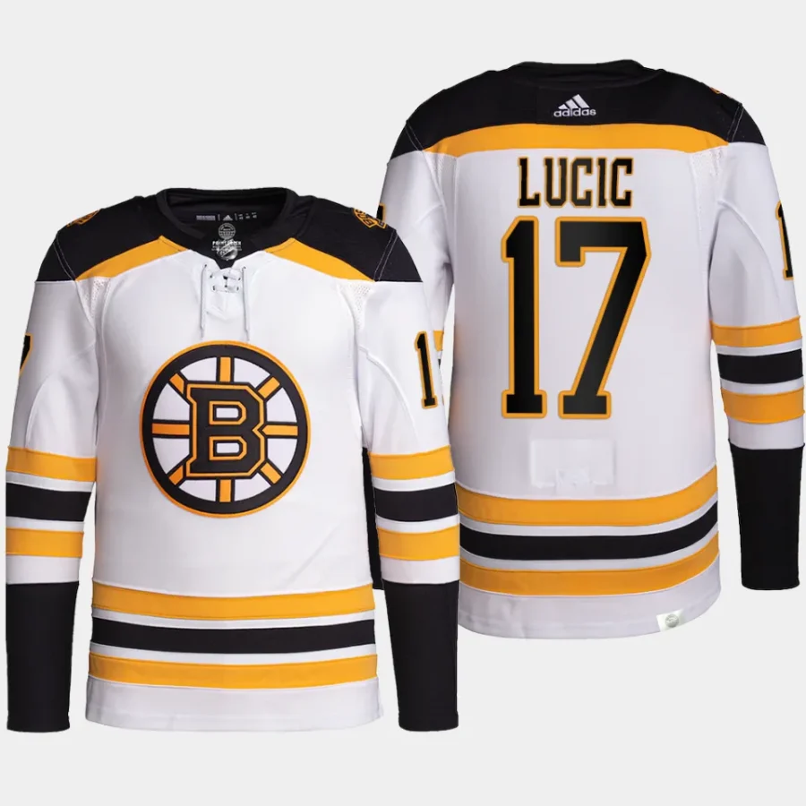 men bruins milan lucic authentic pro away primegreen white jersey