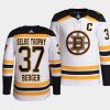 men bruins patrice bergeron authentic 5x selke trophy white jersey