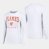 men calgary flames retro graphic white long sleeve crew t shirt