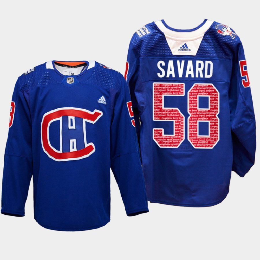 men canadiens david savard special edition radioteledon 2022 royal jersey