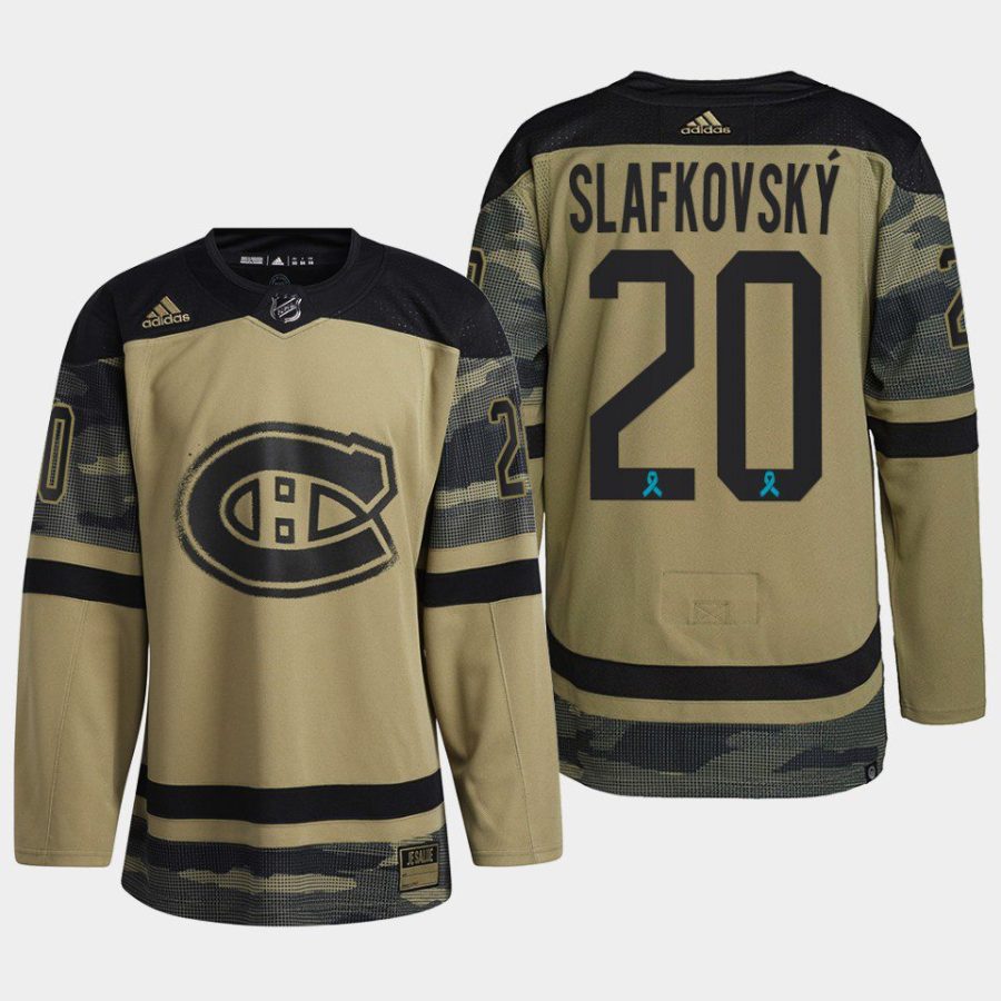 men canadiens juraj slafkovsky men 2022 nhl draft military appreciation camo jersey