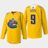 men canucks j.t. miller 2022 warmup diwali night yellow jersey