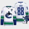 men canucks nils aman away kevin bieska patch white jersey