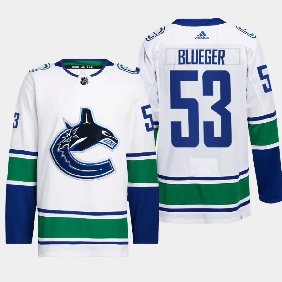 men canucks teddy blueger authentic pro away primegreen white jersey