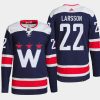 men capitals johan larsson 2022 primegreen authentic pro alternate navy jersey