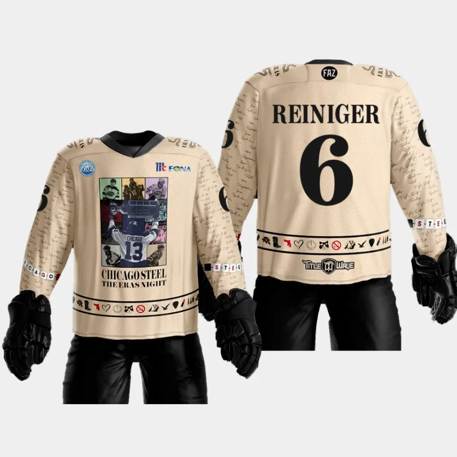 men chicago steel chris reiniger ushl special taylor swift eras night cream jersey