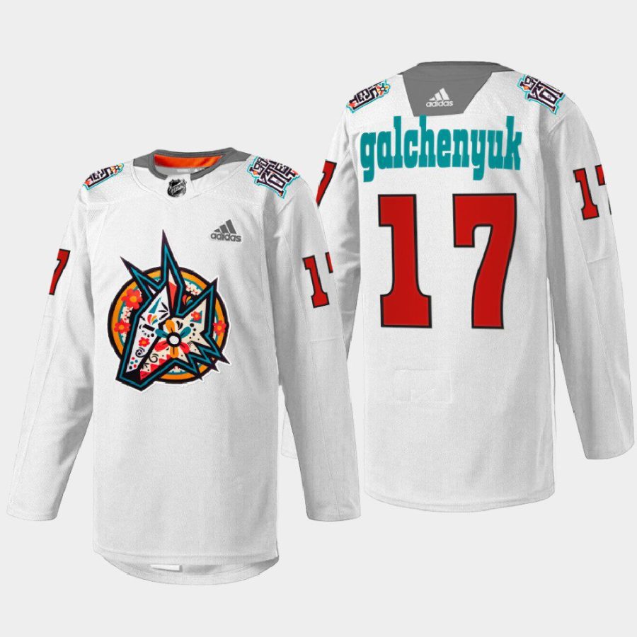 men coyotes alex galchenyuk warmup los yotes night 2022 white jersey