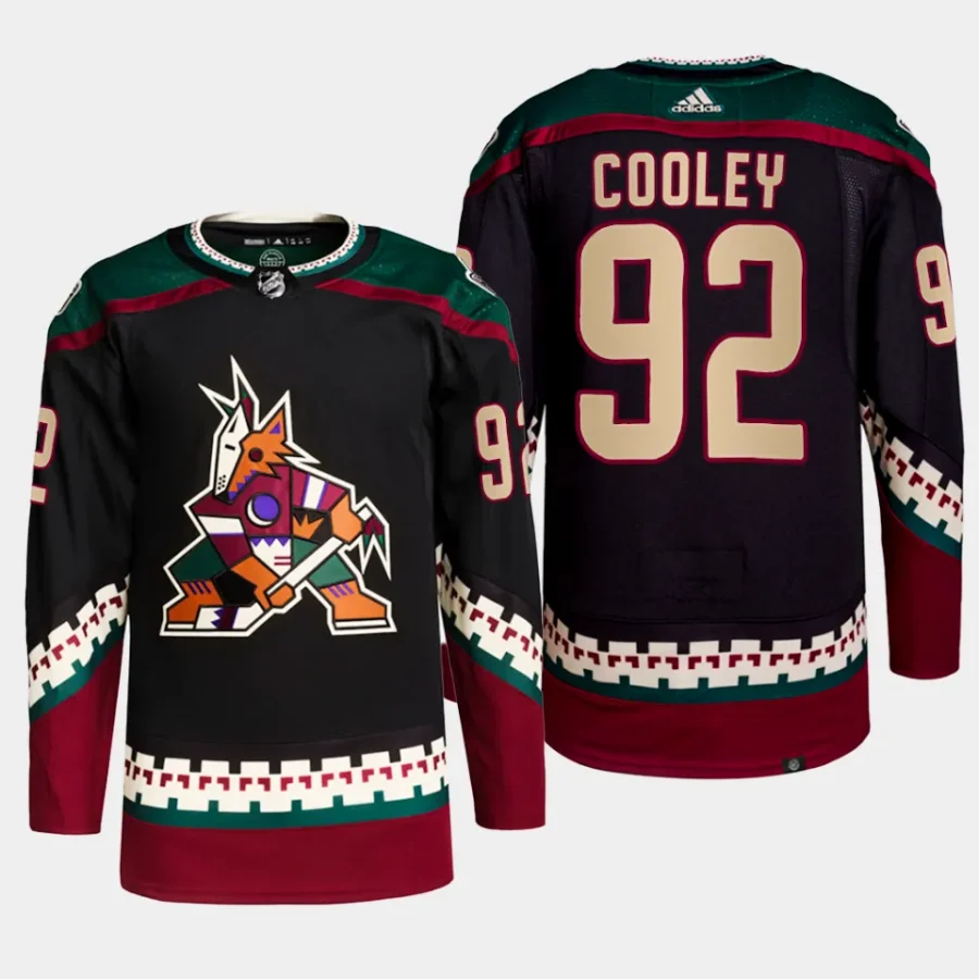 men coyotes logan cooley primegreen home authentic pro black jersey