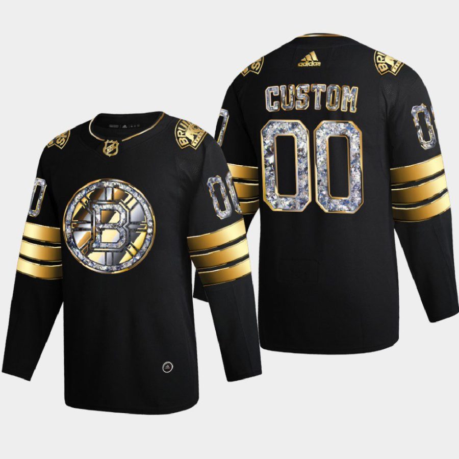 men custom bruins black 2022 stanley cup playoffs diamond edition authentic jersey