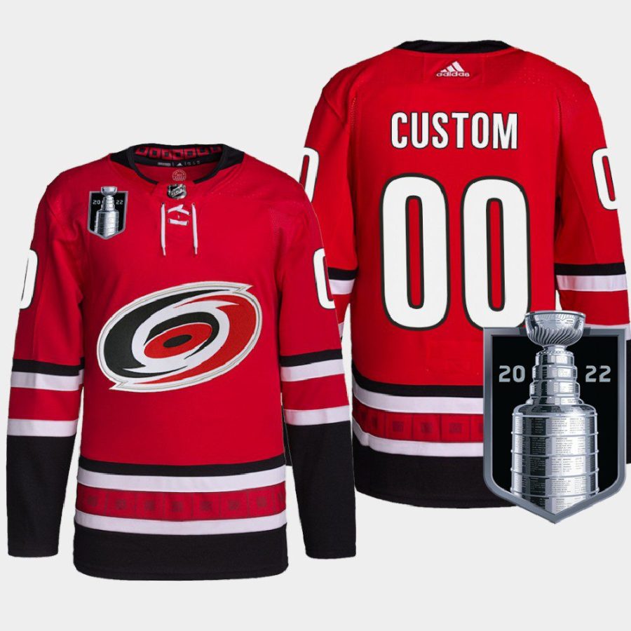 men custom hurricanes red 2022 stanley cup playoffs authentic pro jersey