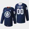 men custom maple leafs navy primary logo warm up jersey