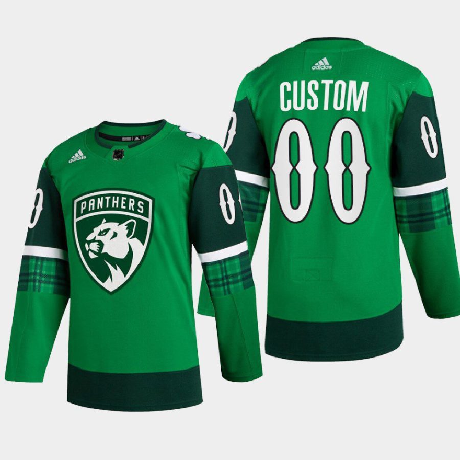 men custom panthers green st. patricks day warm up jersey