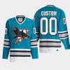 men custom sharks teal team classics authentic jersey