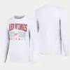 men detroit red wings retro graphic white long sleeve crew t shirt