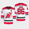 men devils jack hughes 2022 23 primegreen heritage authentic pro white jersey