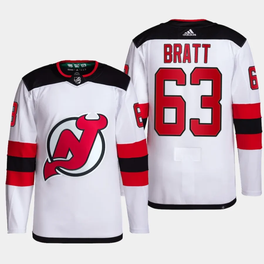 men devils jesper bratt primegreen away authentic pro white jersey