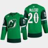 men devils michael mcleod warm up st patricks day 2022 green jersey