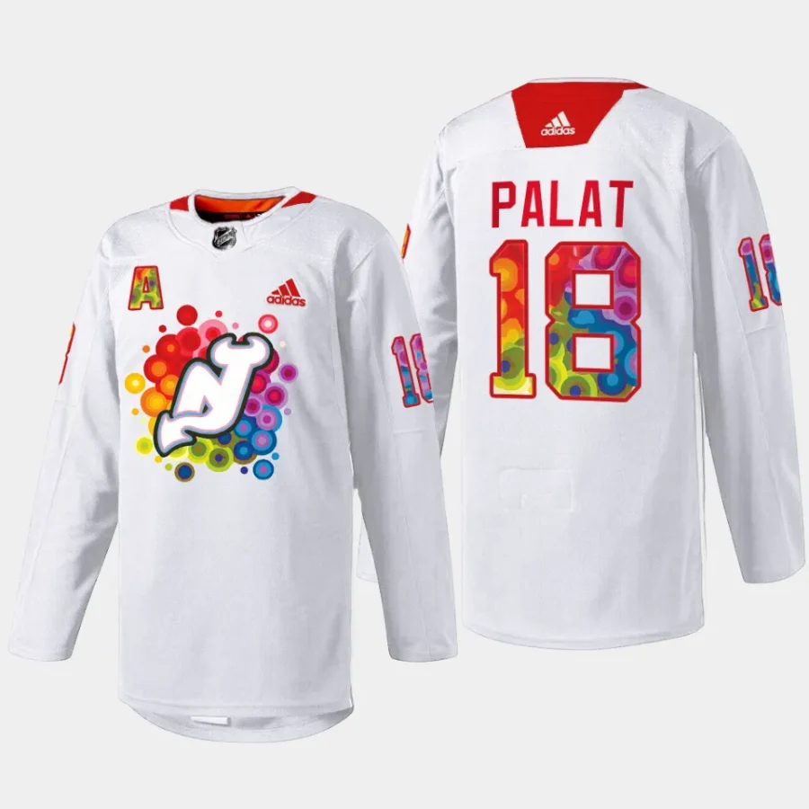 men devils ondrej palat special 2023 pride night white jersey