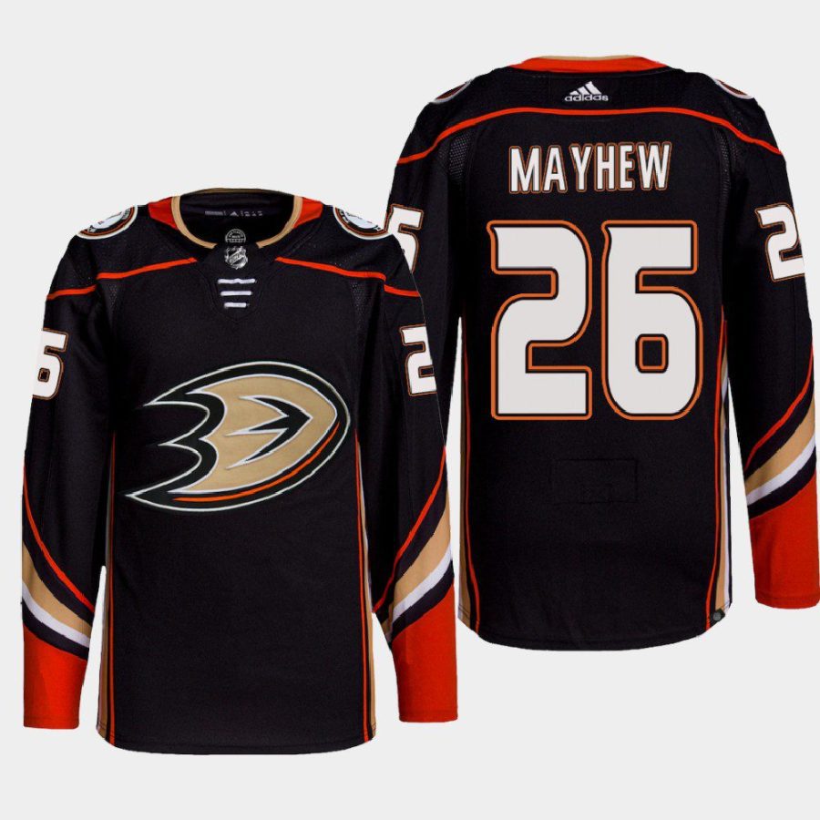 men ducks gerry mayhew 2022 primegreen authentic pro home black jersey