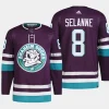 men ducks teemu selanne 2023 24 primegreen 30th anniversary authentic pro purple jersey