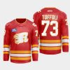 men flames tyler toffoli 2022 23 warmup flames x rush x cgy wranglers red jersey