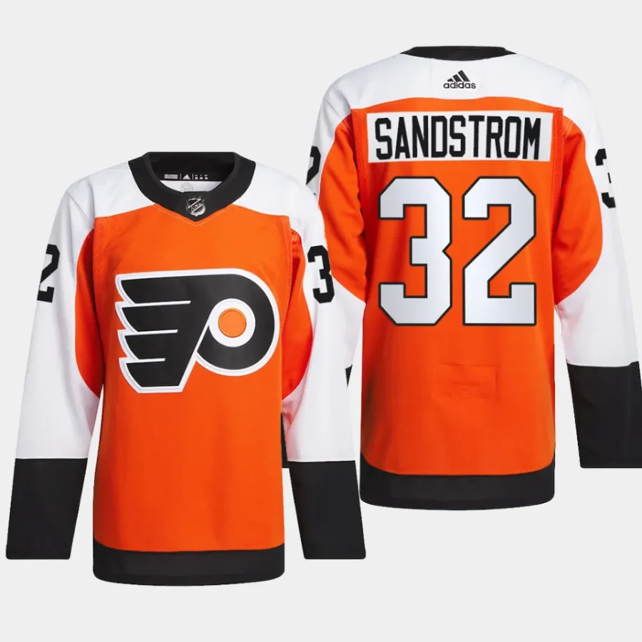 men flyers felix sandstrom 2023 24 home authentic primegreen burnt orange jersey