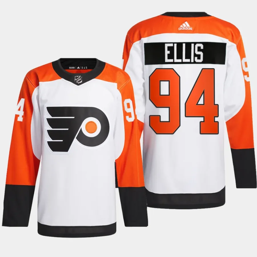 men flyers ryan ellis 2023 24 away authentic primegreen white jersey