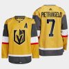 men golden knights alex pietrangelo 2022 23 authentic home gold jersey