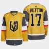 men golden knights ben hutton 2022 23 authentic home gold jersey