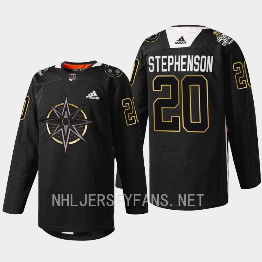 men golden knights chandler stephenson warmups black history night 2023 black jersey