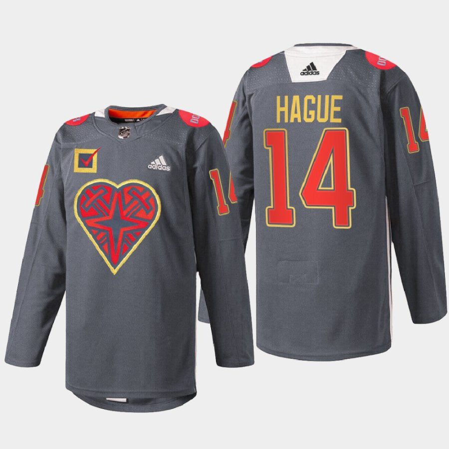 men golden knights nicolas hague 2022 warm up donorawareness black jersey