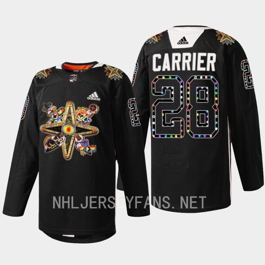 men golden knights william carrier warmups 2023 pride knight black jersey